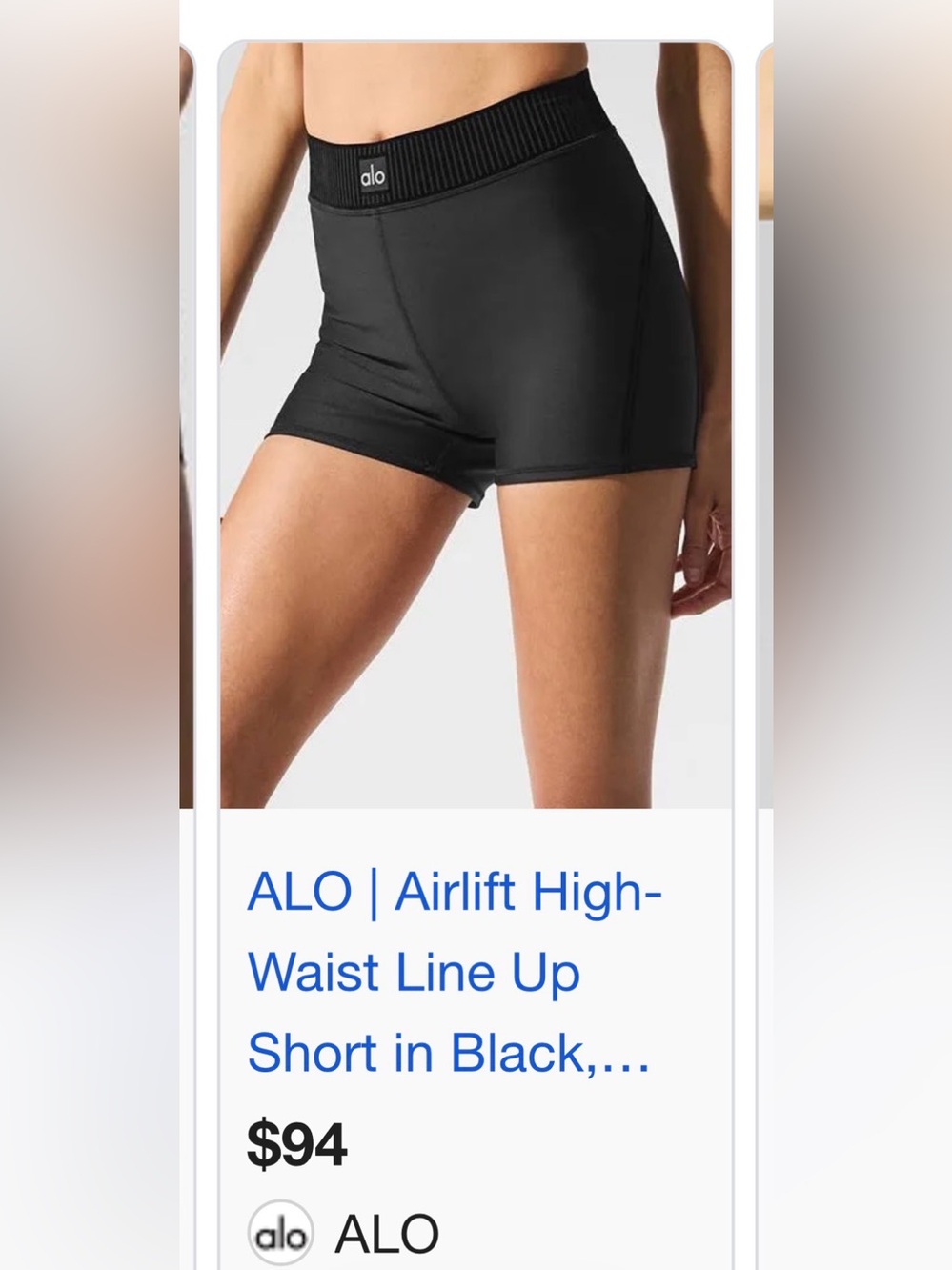 Alo Black High-Waist Active Shorts size small
